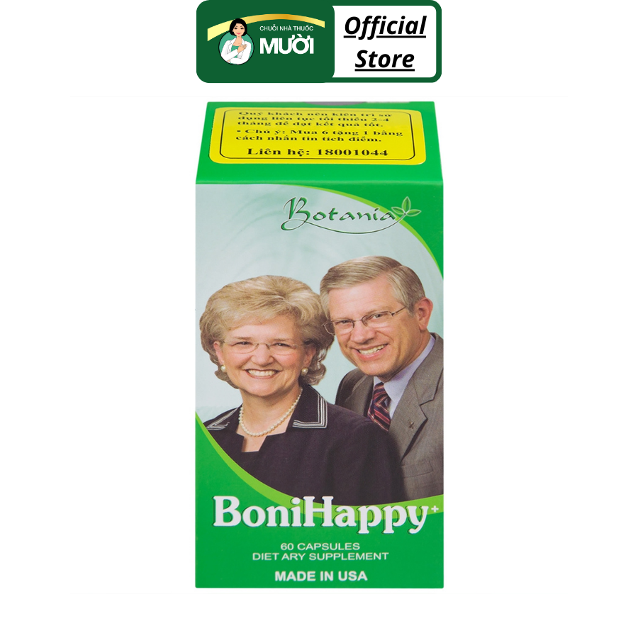 BoniHappy Botania - Viên uống hỗ trợ điều trị mất, tạo giấc ngủ sâu và ngon hơn - Hộp 60 viên